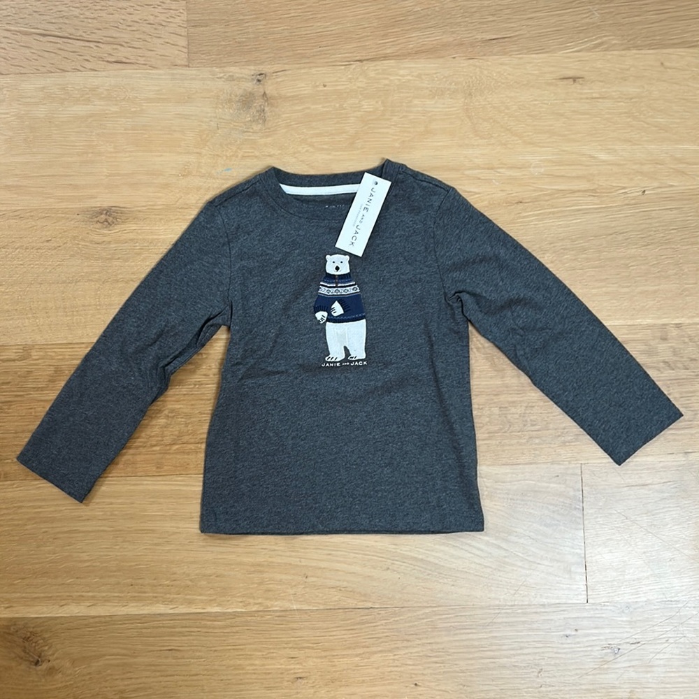 Janie and Jack Pilar Bear LS Tee